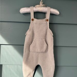 Baby Gray Knit Overalls 9 mos